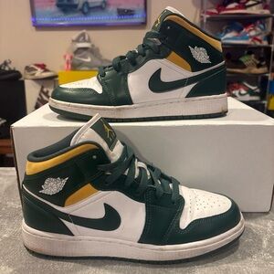 Jordan Green and White Sneakers with Iconic Design